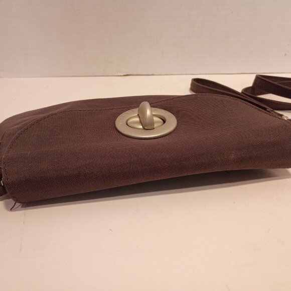 BAGGALLINI Gray Nylon Convertible Clutch/Crossbody Bag Small Twist Lock - Picture 5 of 12